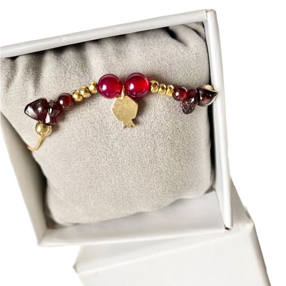 Adjustable bracelet with 18K 1 Gr Gold as a Pom - Picture 1 of 9